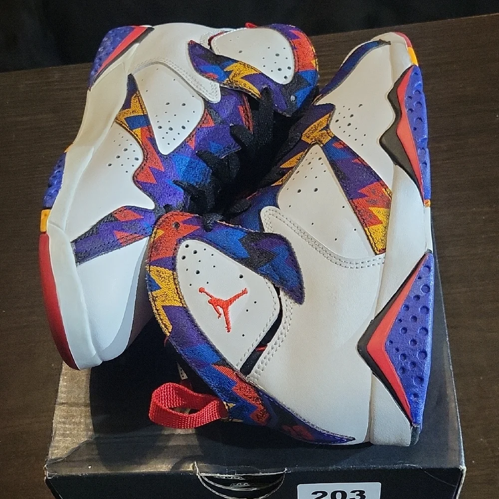 Air Jordan 7 Retro (GS) Rare "Nothing But Net" (2015) B3Y/G4.5 NEW W/OG BOX - Picture 8 of 11